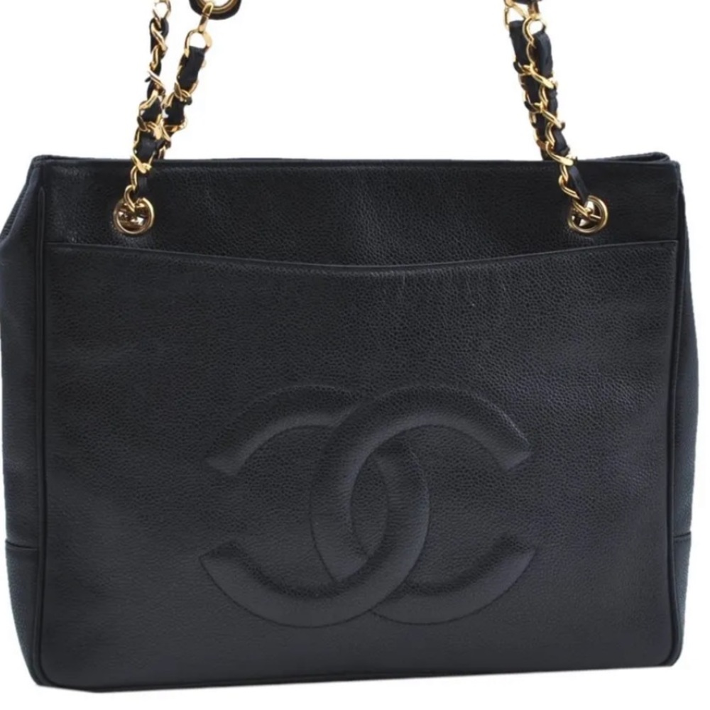 CHANEL CC CAVIAR SHOPPER TOTE BAG